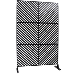 Outdoor & Indoor Privacy Screen Metal Privacy Screen 76" H×48" W, Freestanding Decorative Privacy Screen for Deck Balcony Patio, Privacy Fence Panels for Outside Lawn Garden PS113 BLACK