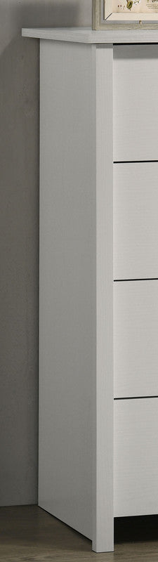Seraphiel 32"W White 4-Drawer Chest with Silver Handles