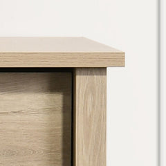 Seraphiel 32"W Light Oak Finish 4-Drawer Chest with Black Handles