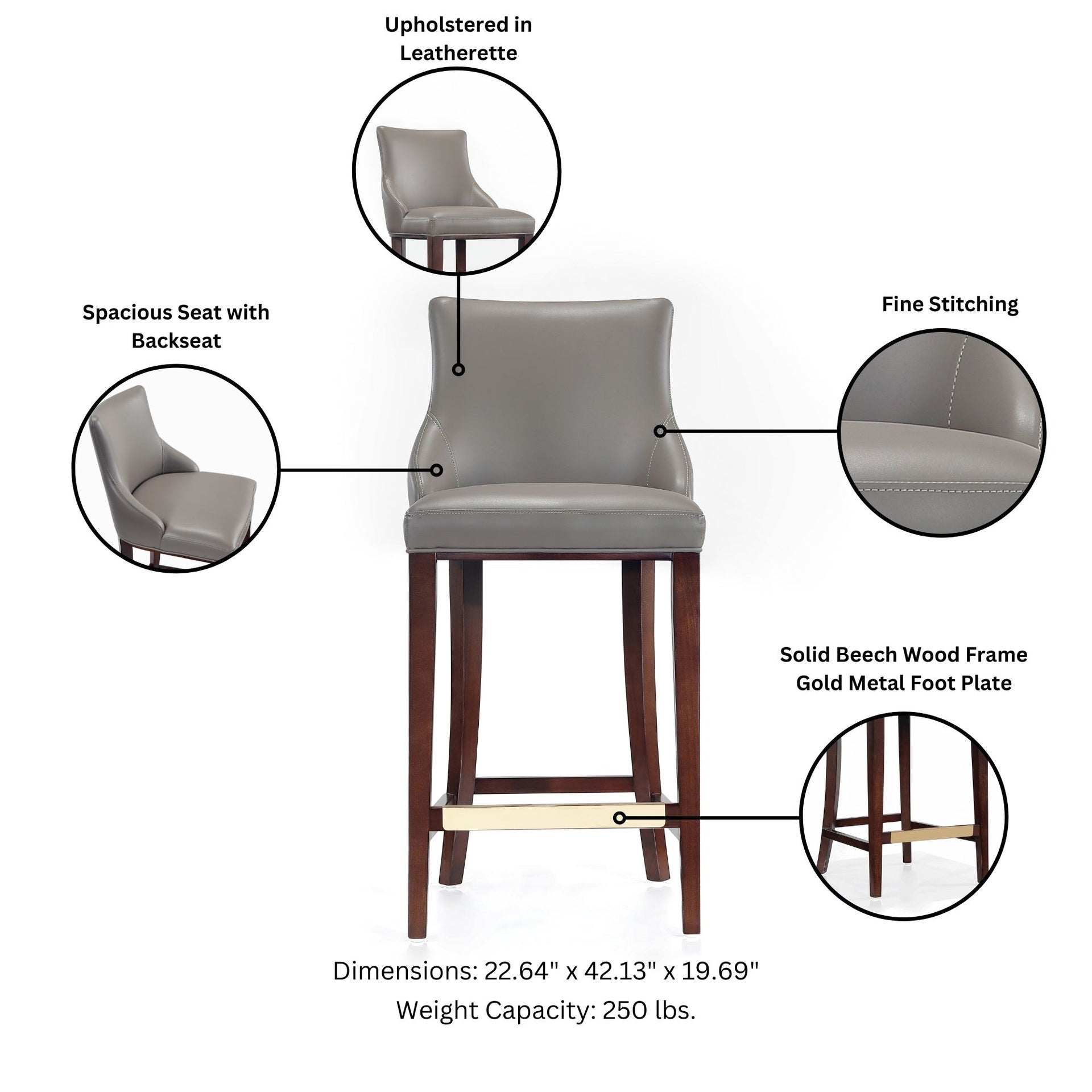 Barstool in Dark Taupe