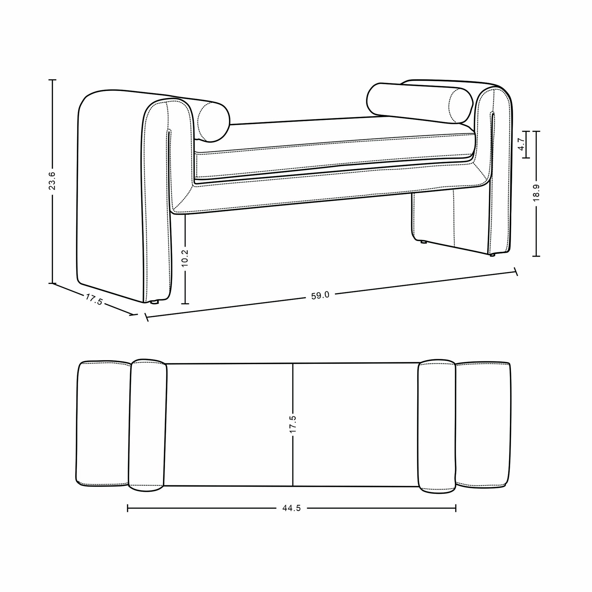 Accent Bench in Dove