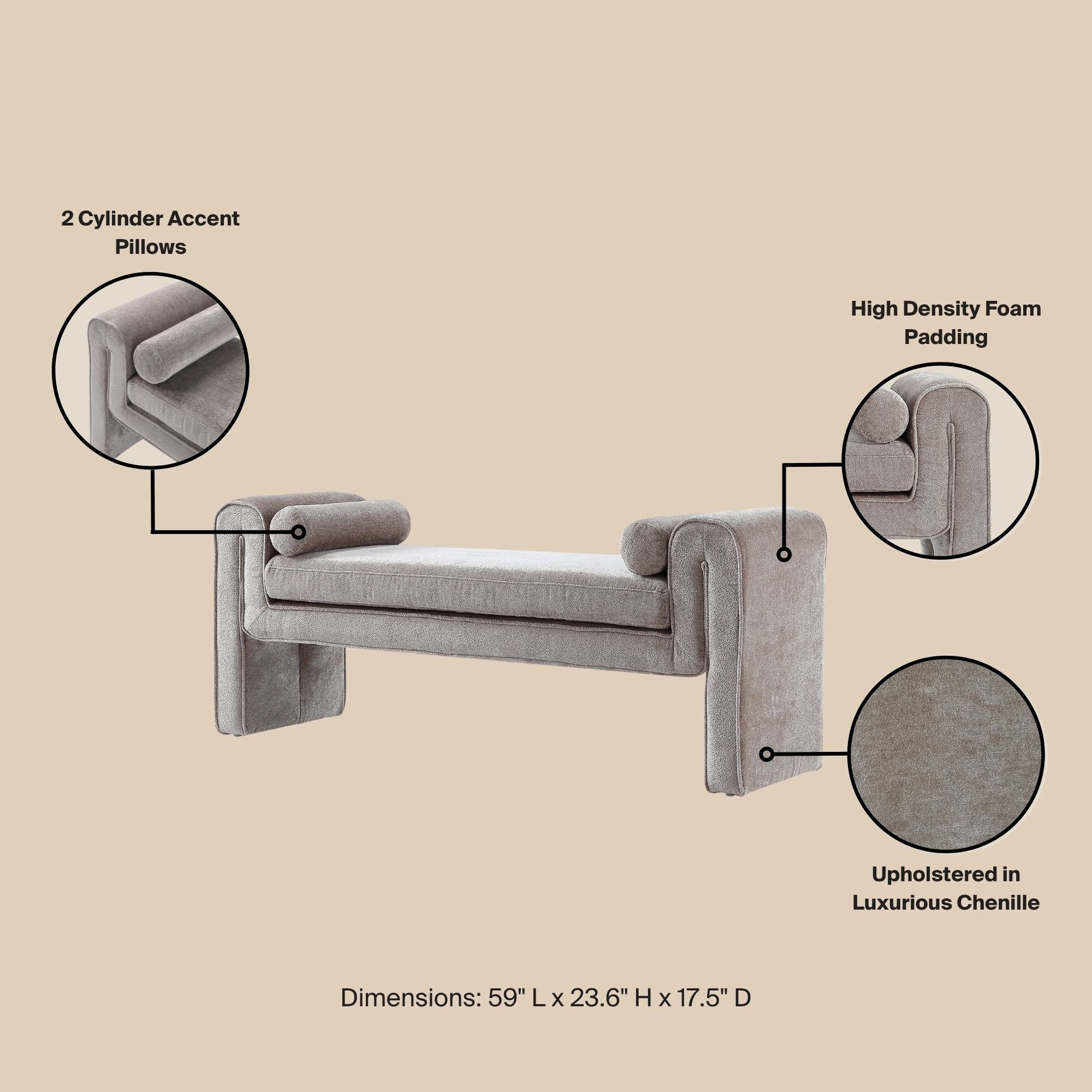 Accent Bench in Dove