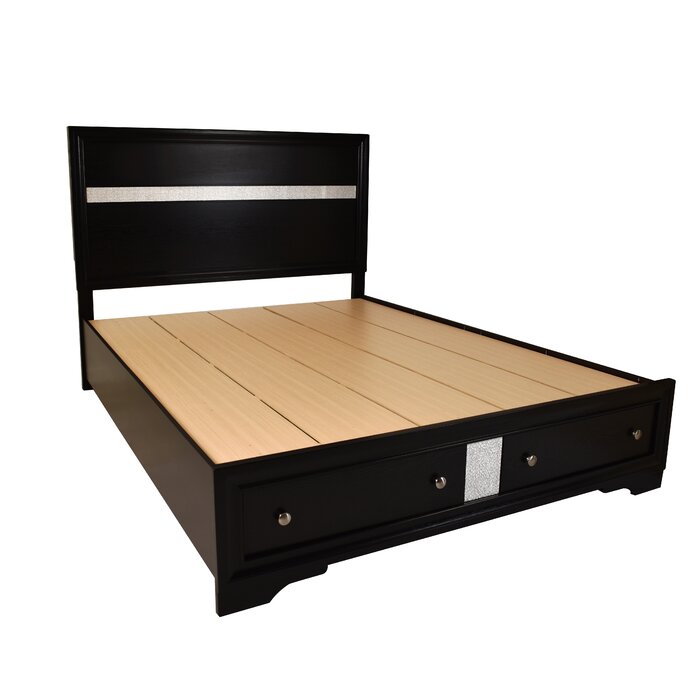 Traditional Style Full Size Storage Bed made with Wood in Black