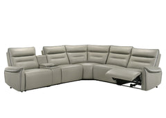 Jayke Top Grain Leather Match Power Motion Sectional Sofa, with Reading Lamp, Cupholder with Lights, Heat& Cooling Function, Wireless Charger with Type A&C Charging Port, Power Switch with USB Port