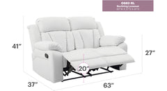 Glory Furniture Daria G682-RL Reclining Love seat , WHITE