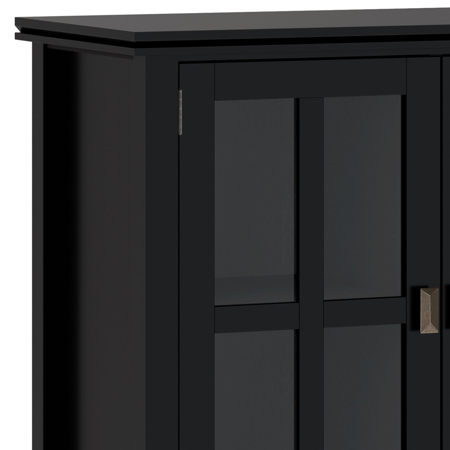 Artisan 66 inch Wide Solid Wood Wide 4 Door Storage Cabinet in Black