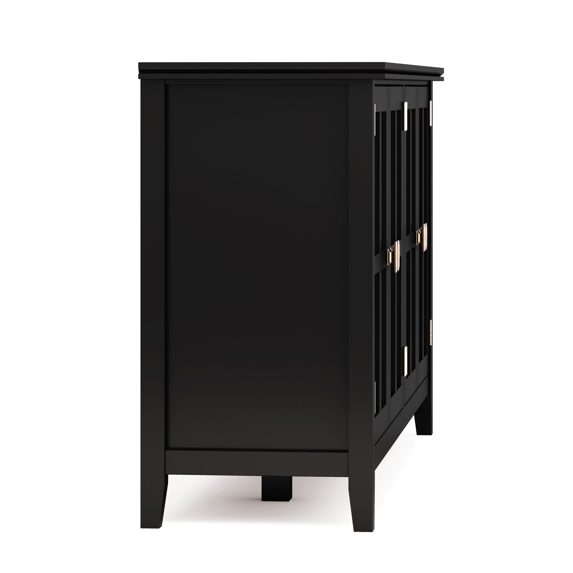 Artisan 66 inch Wide Solid Wood Wide 4 Door Storage Cabinet in Black