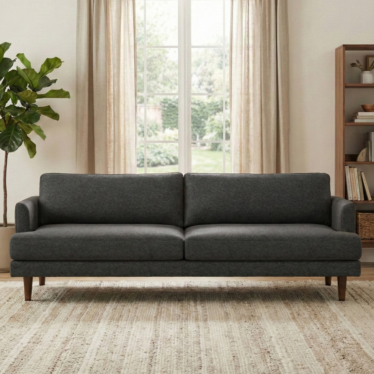 Livingston - 90" Sofa - Charcoal Grey
