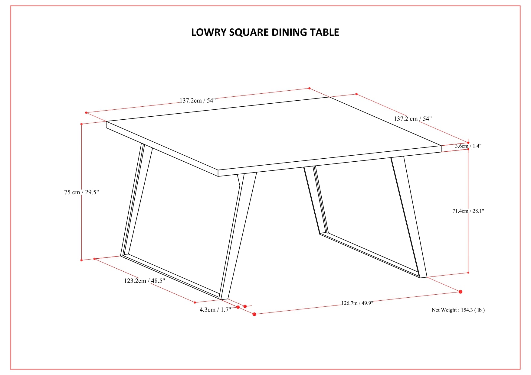 Lowry Square Dining Table