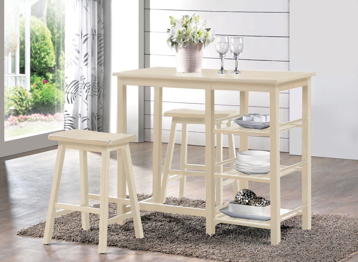 Nyssa Buttermilk Finish 3PCs Counter Height Set