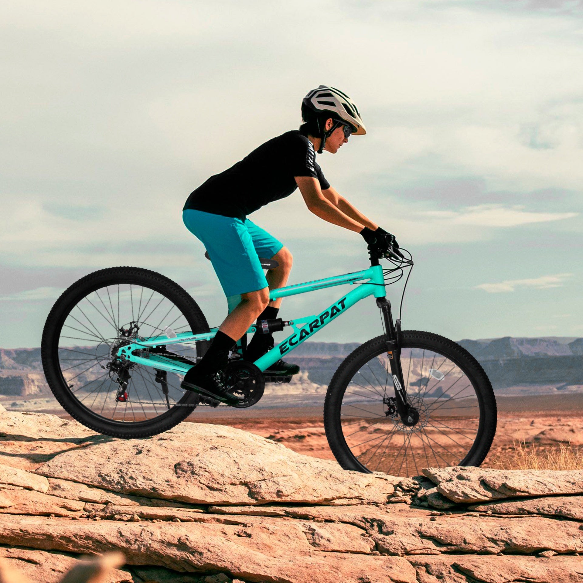 A26207 26 Inch Steel Frame Shock Fork Plus Shock Absorber 21-speed Unisex Mountain Bike