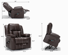 Electric Power Massage Recliner Chair,PU Leather Recliner
