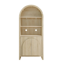 Arched Kitchen Pantry, Modern Farmhouse Wood Kitchen Storage Cabinets ,Arched Storage Display Cabinet with Adjustable Shelves, Versatile Cupboard for Kitchen, Dining Room, Living Room
