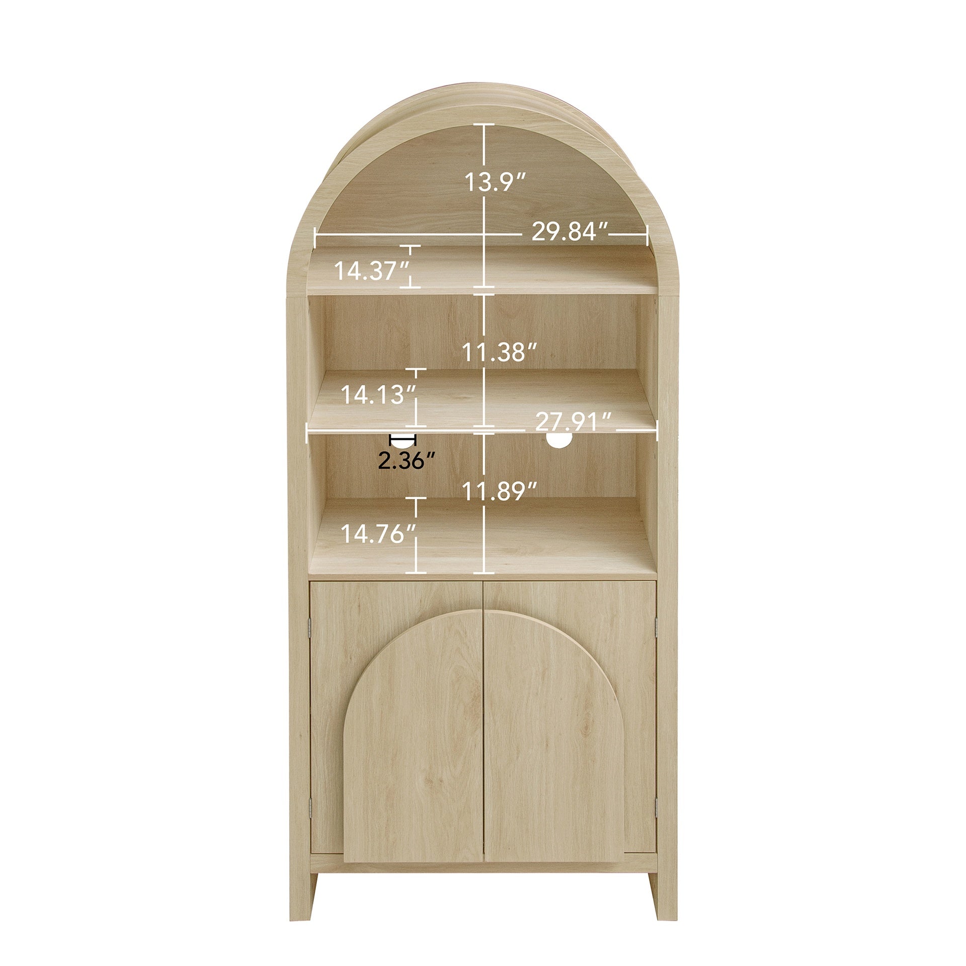 Arched Kitchen Pantry, Modern Farmhouse Wood Kitchen Storage Cabinets ,Arched Storage Display Cabinet with Adjustable Shelves, Versatile Cupboard for Kitchen, Dining Room, Living Room
