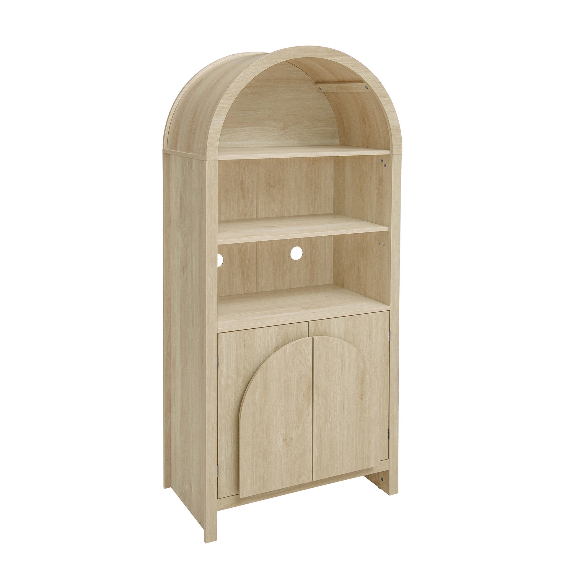 Arched Kitchen Pantry, Modern Farmhouse Wood Kitchen Storage Cabinets ,Arched Storage Display Cabinet with Adjustable Shelves, Versatile Cupboard for Kitchen, Dining Room, Living Room