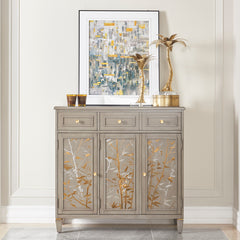 Dauphin Handpainted Entryway Storage Cabinet, Grey Cashmere Wood
