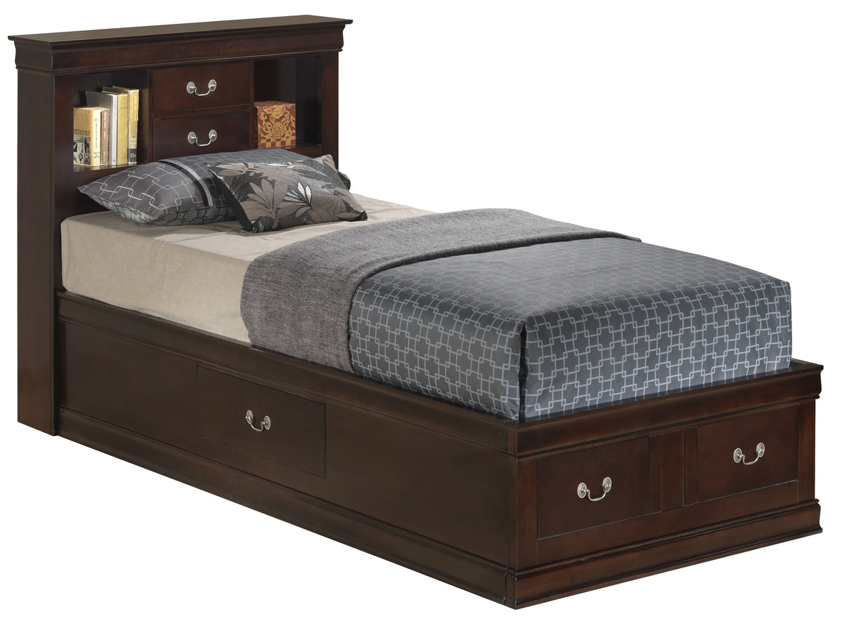 Louis Phillipe G3125B-TSB Twin Storage Bed , Cappuccino