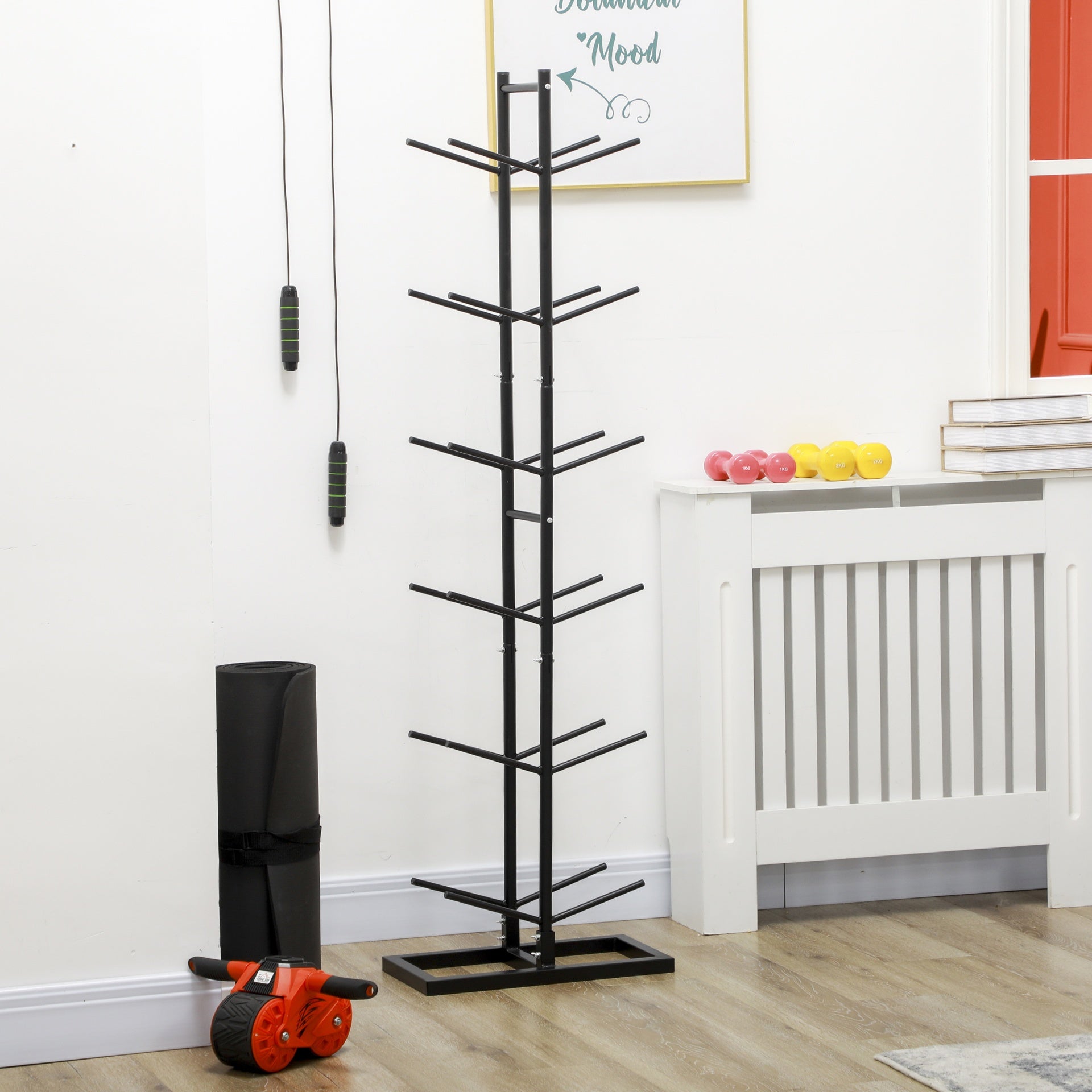 Soozier Ball Storage Rack, Vertical Basketball Rack, Steel Ball Holder Organizer for Gym Garage Classroom, 12-Ball Capacity