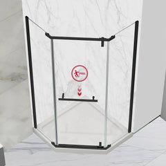 Pivot shower door, with 1/4" (6MM) tempered glass for Bathroom Shower Door--36*36*72 INCH-- Matte Black---(NO INCLUDED Neo-Angle Shower Base )