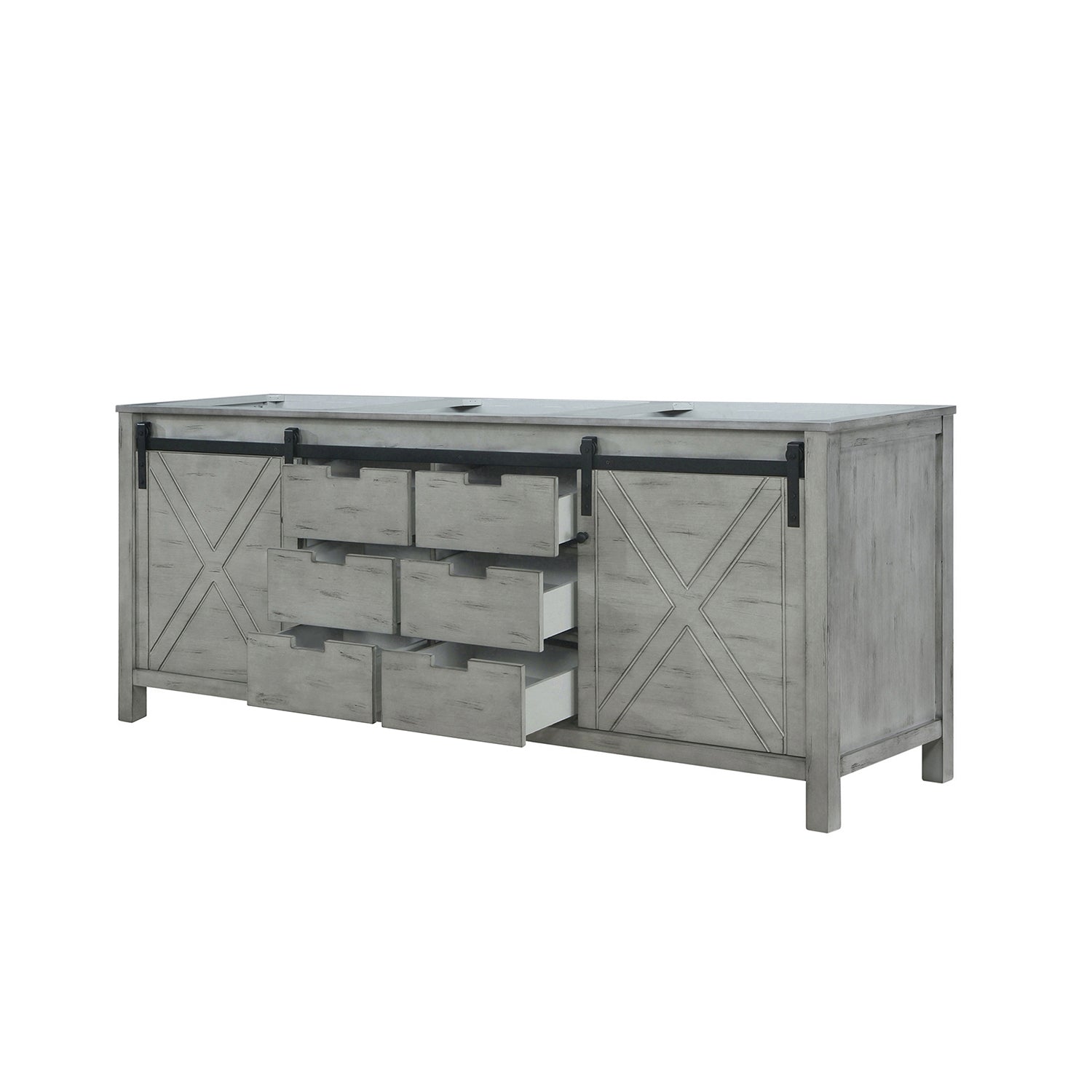 Ash Grey Double Bath Vanity 84 in. W x 22 in. D