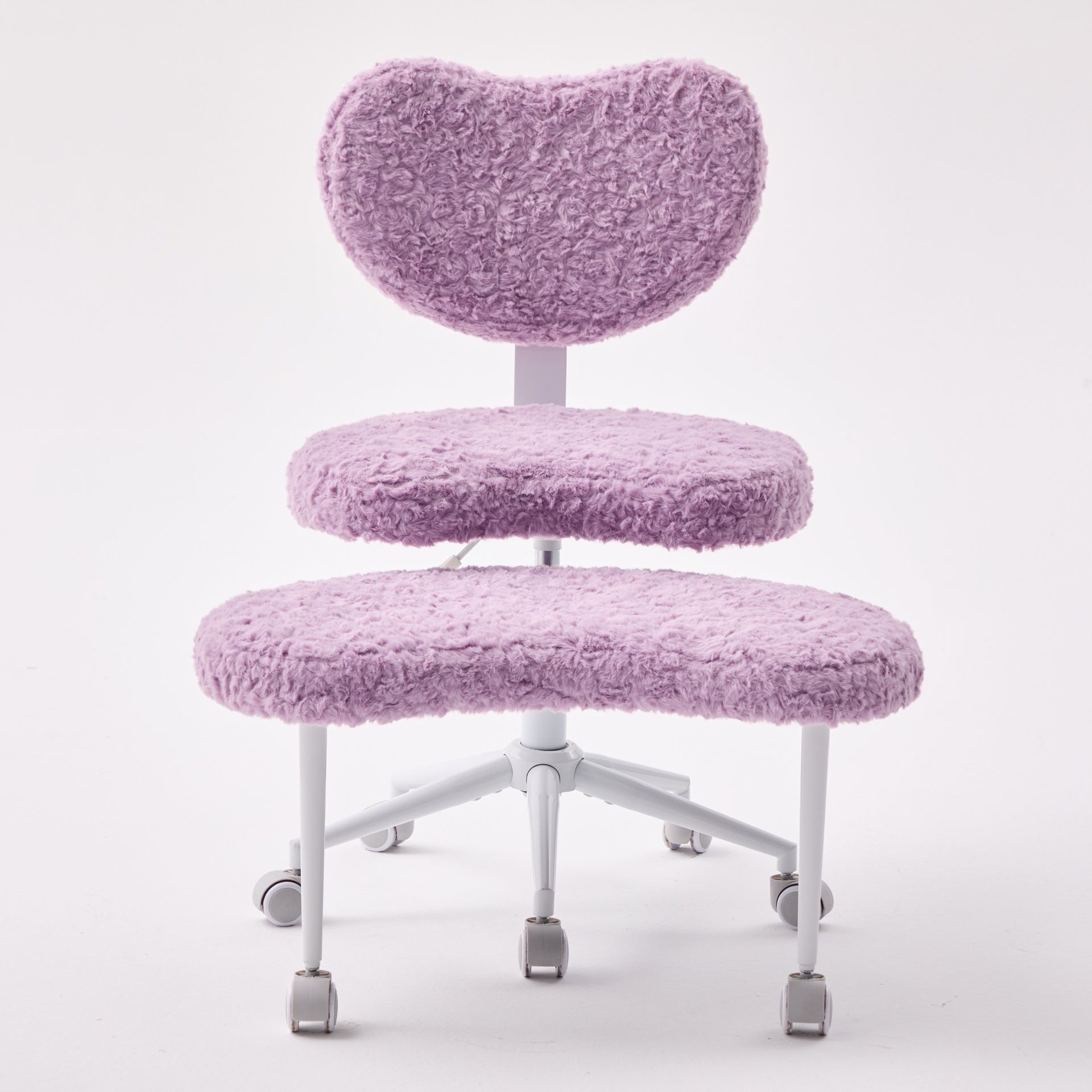 Artificial rabbit hair Meditation Chair Plus, Cross Legged Chair with Wheels, ADHD Chair, Criss Cross Desk Chair with Lumbar Support and Adjustable Stool, Flexible Design for Fidgety Sitters, Violet