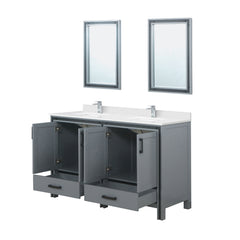 Dark Grey Double Bath Vanity 72 in. W x 22 in. D, Cultured Marble Top, Faucet Set and 30 in. Mirrors