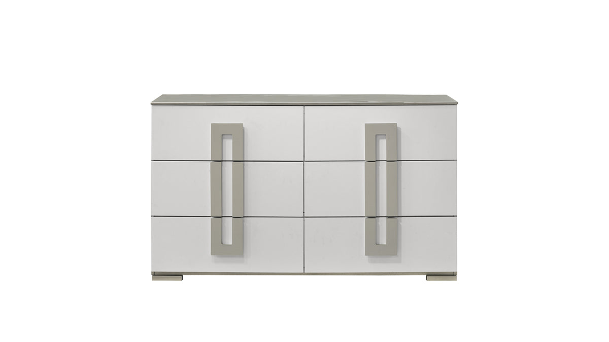 Olivia Contemporary Style 6- Drawer Dresser Made with Wood in White. (INCLUDES DRESSER ONLY)  same as B009P241736 (CA inventory)