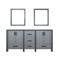 Dark Grey Double Bath Vanity 72 in. W x 22 in. D, and 30 in. Mirrors