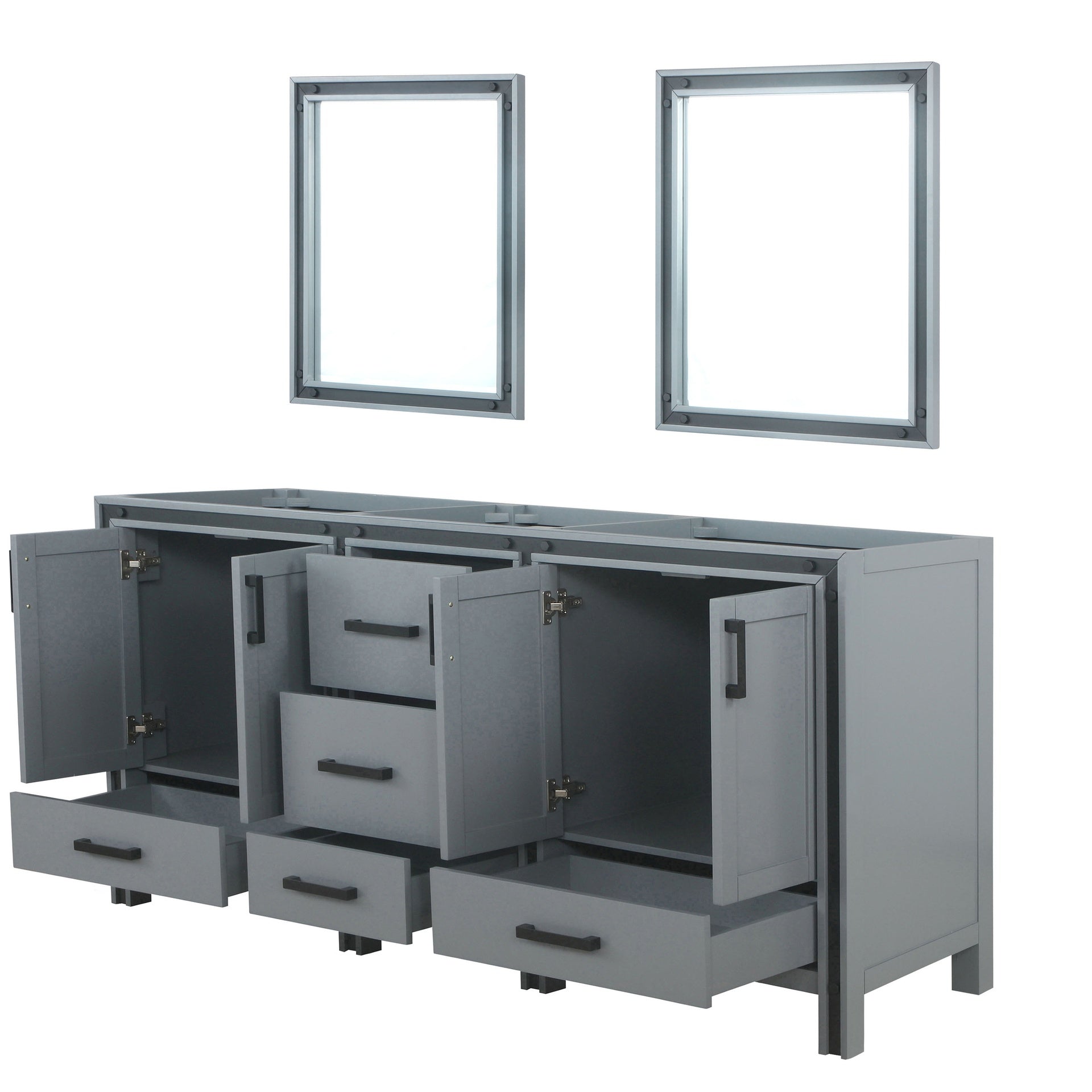 Dark Grey Double Bath Vanity 72 in. W x 22 in. D, and 30 in. Mirrors