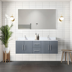 Dark Grey Double Bath Vanity 60 in. W x 22 in. D, with Cultured Marble Top