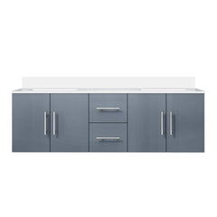 Dark Grey Double Bath Vanity 60 in. W x 22 in. D, with Cultured Marble Top