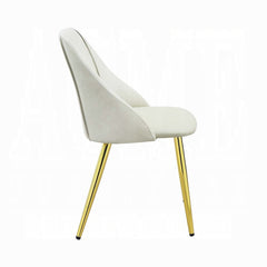 White and Gold Tight Back Side Chairs (Set of 2)