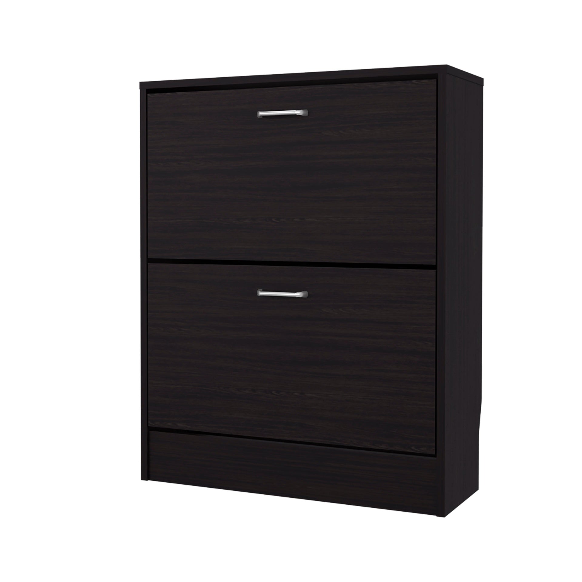 Wenge Shoe Cabinet with 2 Tilt-Out Doors