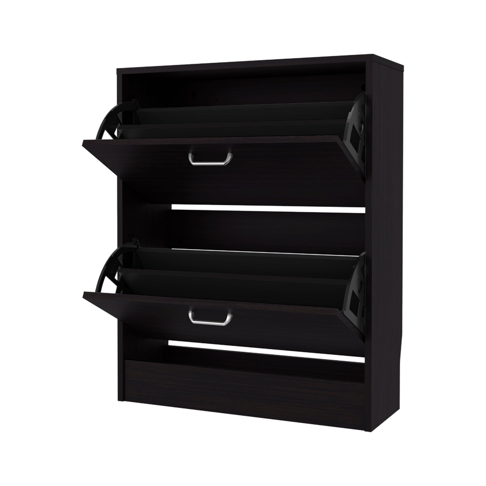 Wenge Shoe Cabinet with 2 Tilt-Out Doors