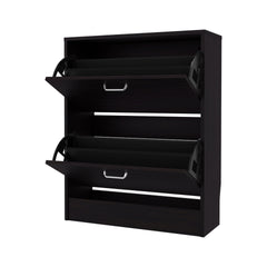 Wenge Shoe Cabinet with 2 Tilt-Out Doors