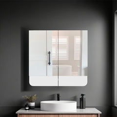 White 2-Door Medicine Cabinet with Three Spacious Shelf