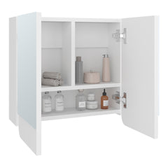 White 2-Door Medicine Cabinet with Three Spacious Shelf
