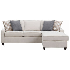 Isla Platinum L-shaped Upholstered Sectional Sofa with Pillows