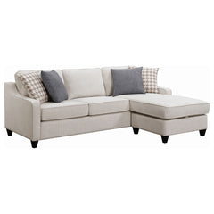 Isla Platinum L-shaped Upholstered Sectional Sofa with Pillows