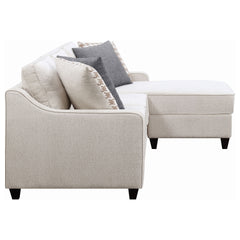 Isla Platinum L-shaped Upholstered Sectional Sofa with Pillows