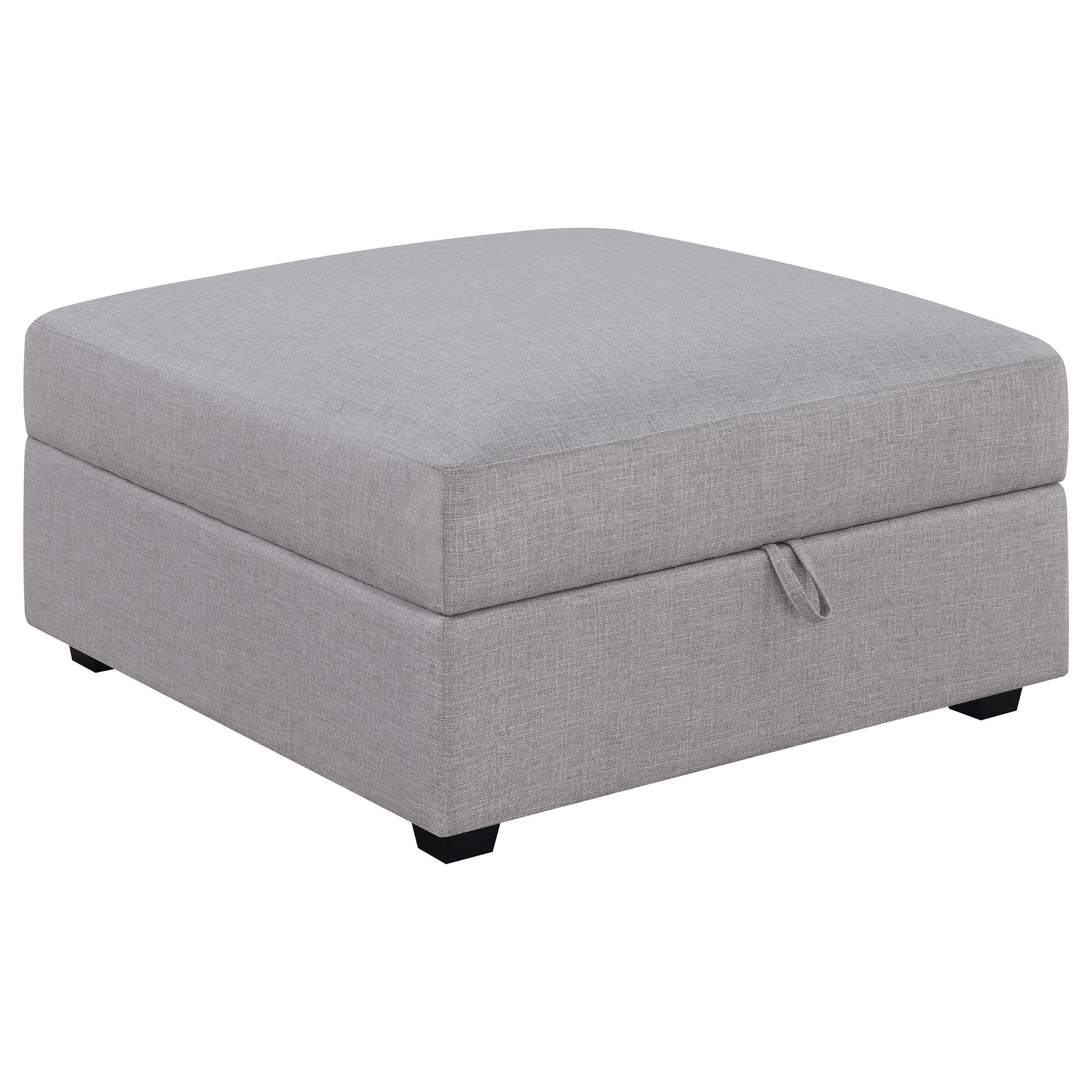 Austin Grey Square Upholstered Storage Ottoman