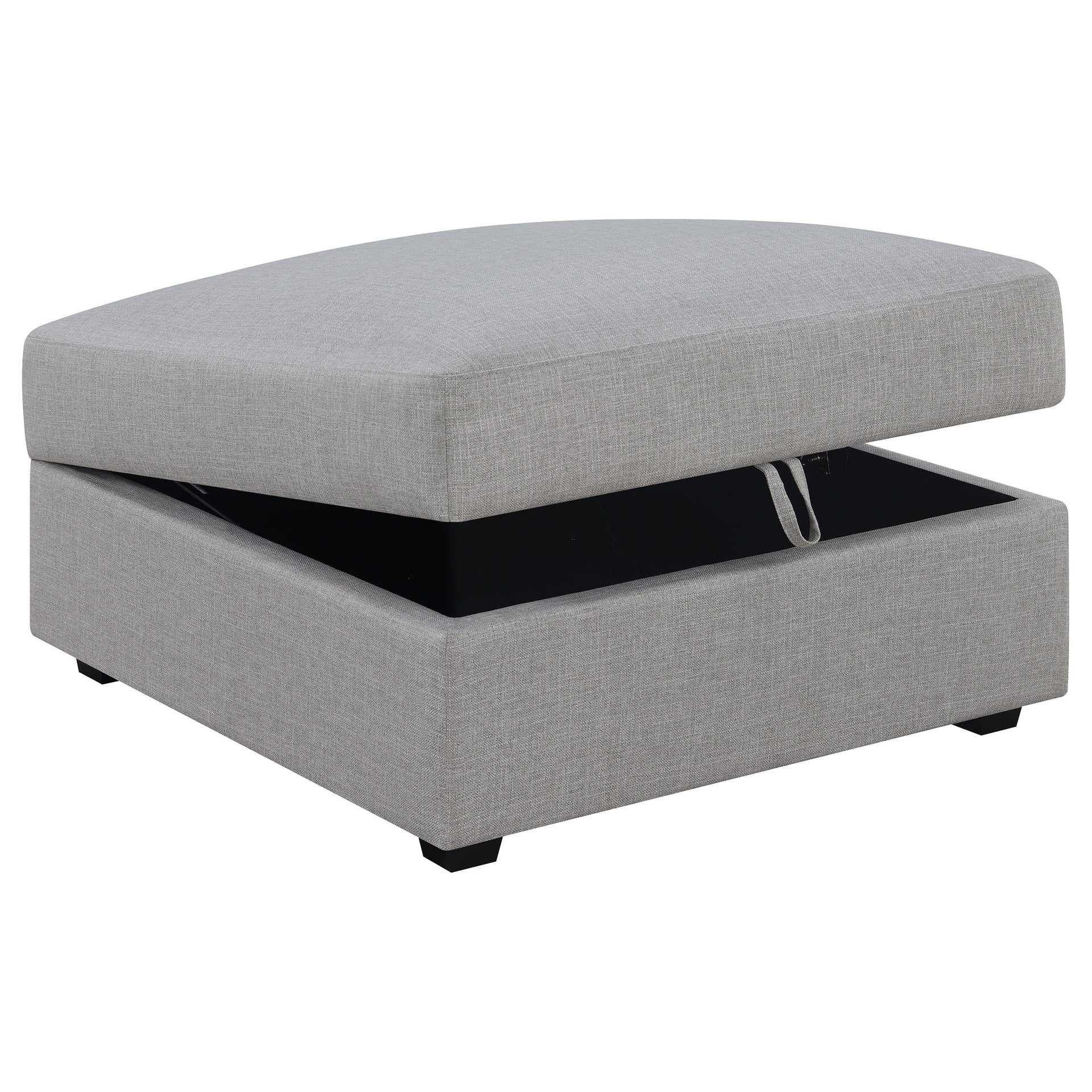 Austin Grey Square Upholstered Storage Ottoman