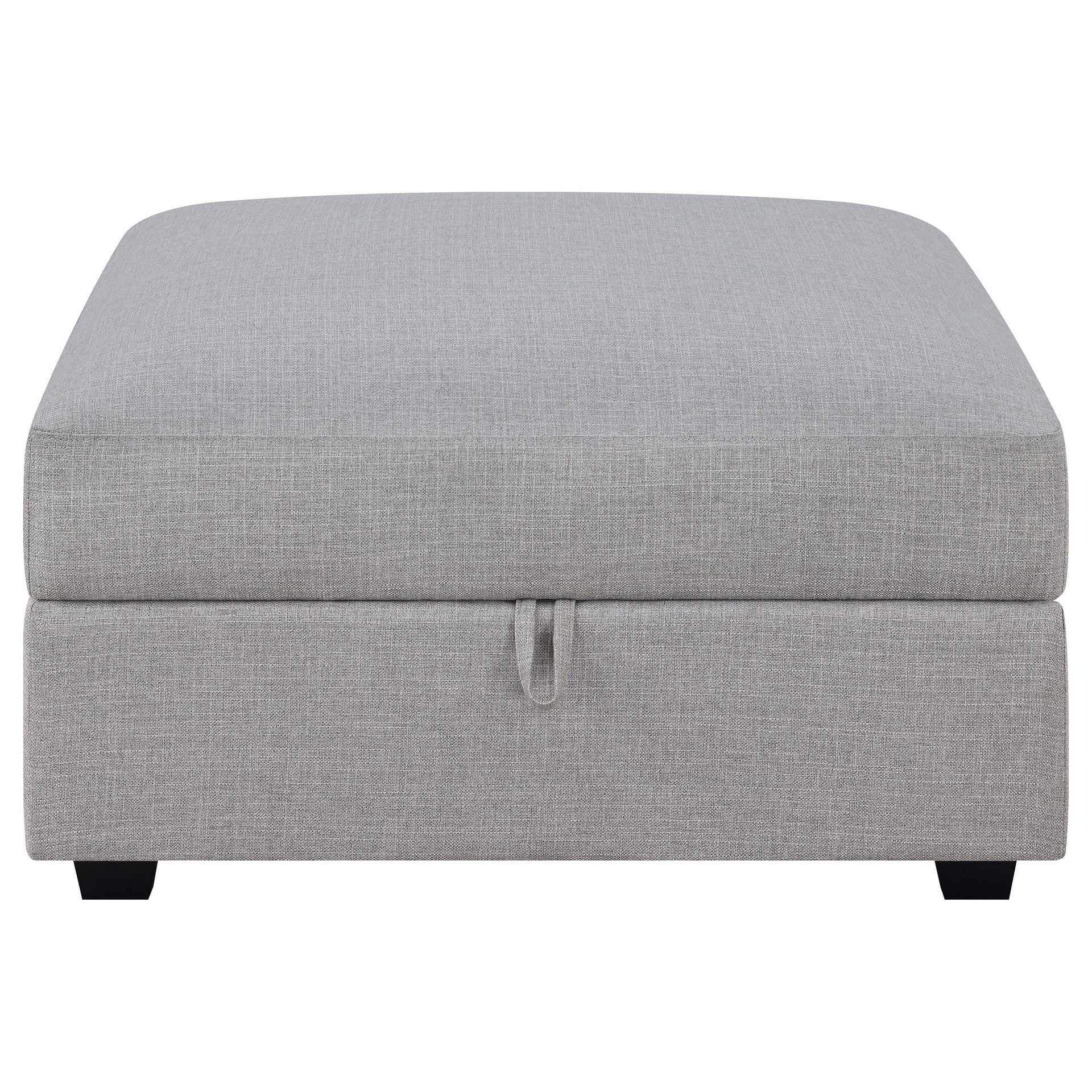 Austin Grey Square Upholstered Storage Ottoman
