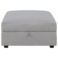 Austin Grey Square Upholstered Storage Ottoman