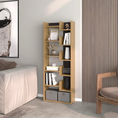 White Bookcase in Melamine with Open Storage