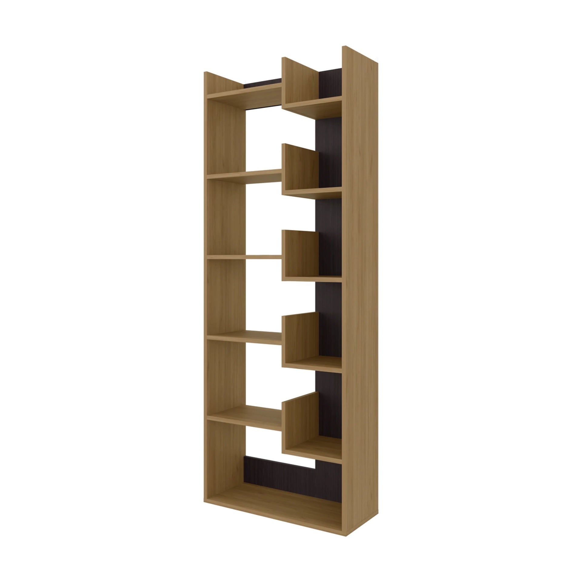 White Bookcase in Melamine with Open Storage