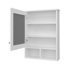 White Medicine Cabinet with Door and Included Mirror
