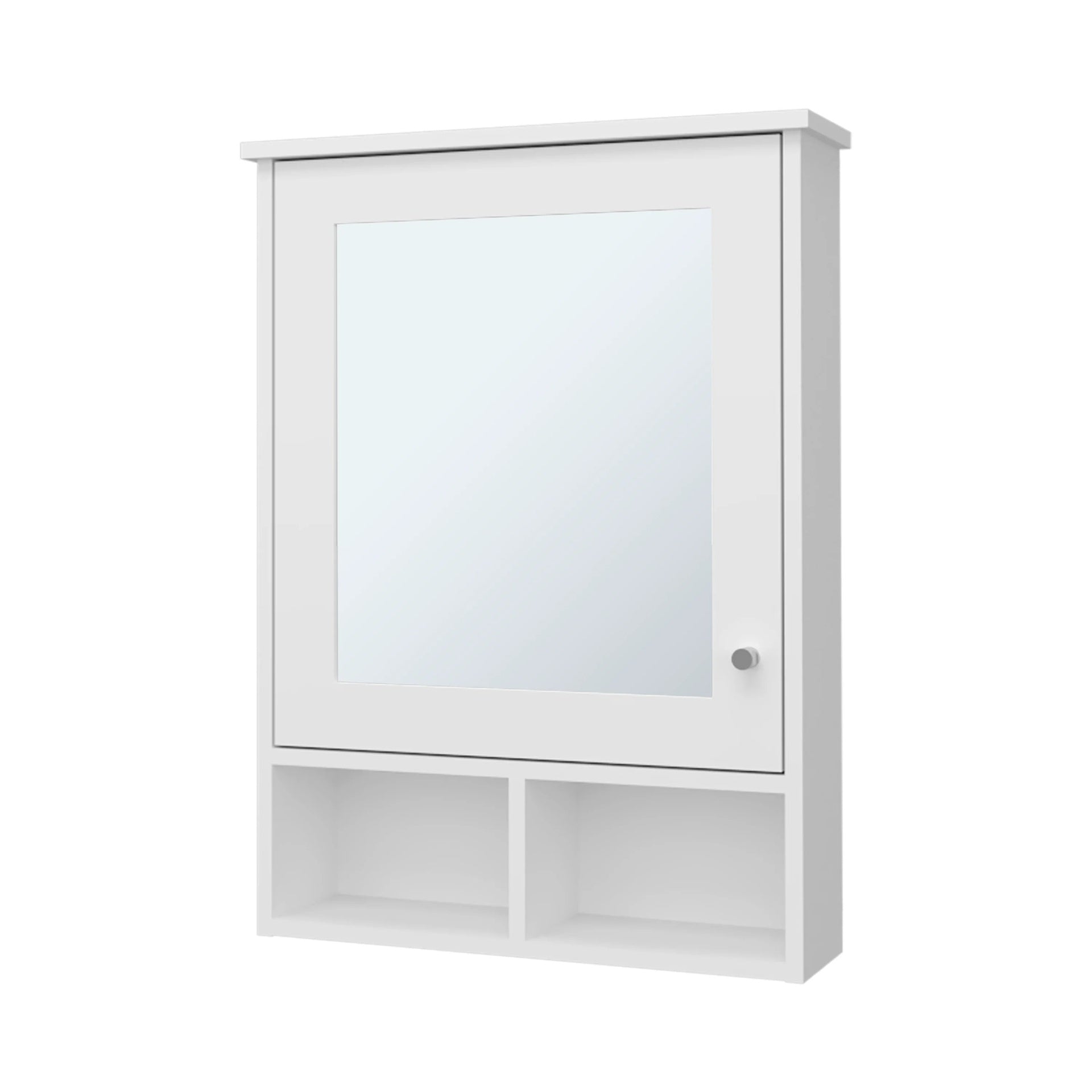 White Medicine Cabinet with Door and Included Mirror