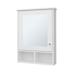 White Medicine Cabinet with Door and Included Mirror