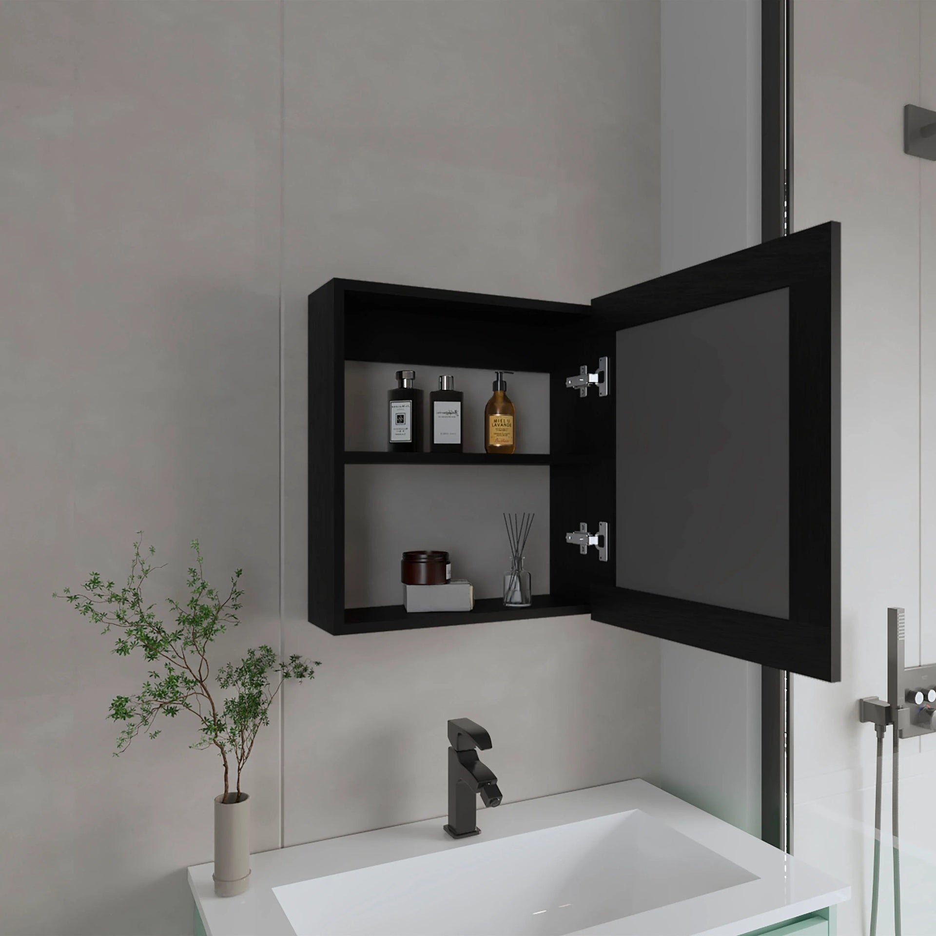 Wenge Medicine Cabinet with Included Mirror